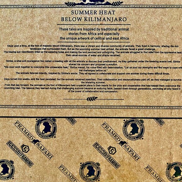 So African Art Framed Art Print of Traditional African Folklore Animal Tales NWT - Picture 3 of 5